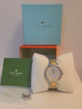 kate spade Two-Tone Dot Dial Bracelet Watch — Silver & Gold